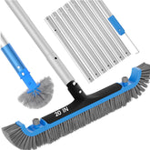 TidyMister 2 in 1 Pool Brush with adjustable pole front view