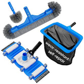 TidyMister 3-in-1 Pool Cleaning Kit including brush, vacuum head, and net