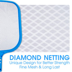 TidyMister Fine-Mesh Skimmer Net side view showcasing the smooth-edge frame
