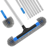 TidyMister Pool Brush 20-inch blue model with detachable bristles