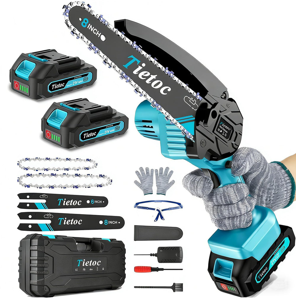 Tietoc Mini Chainsaw 8 Inch and 6 Inch front view