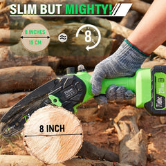Tietoc Mini Chainsaw 8 Inch with battery and charger