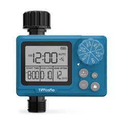 Tiffcofio Sprinkler Timer front view in blue
