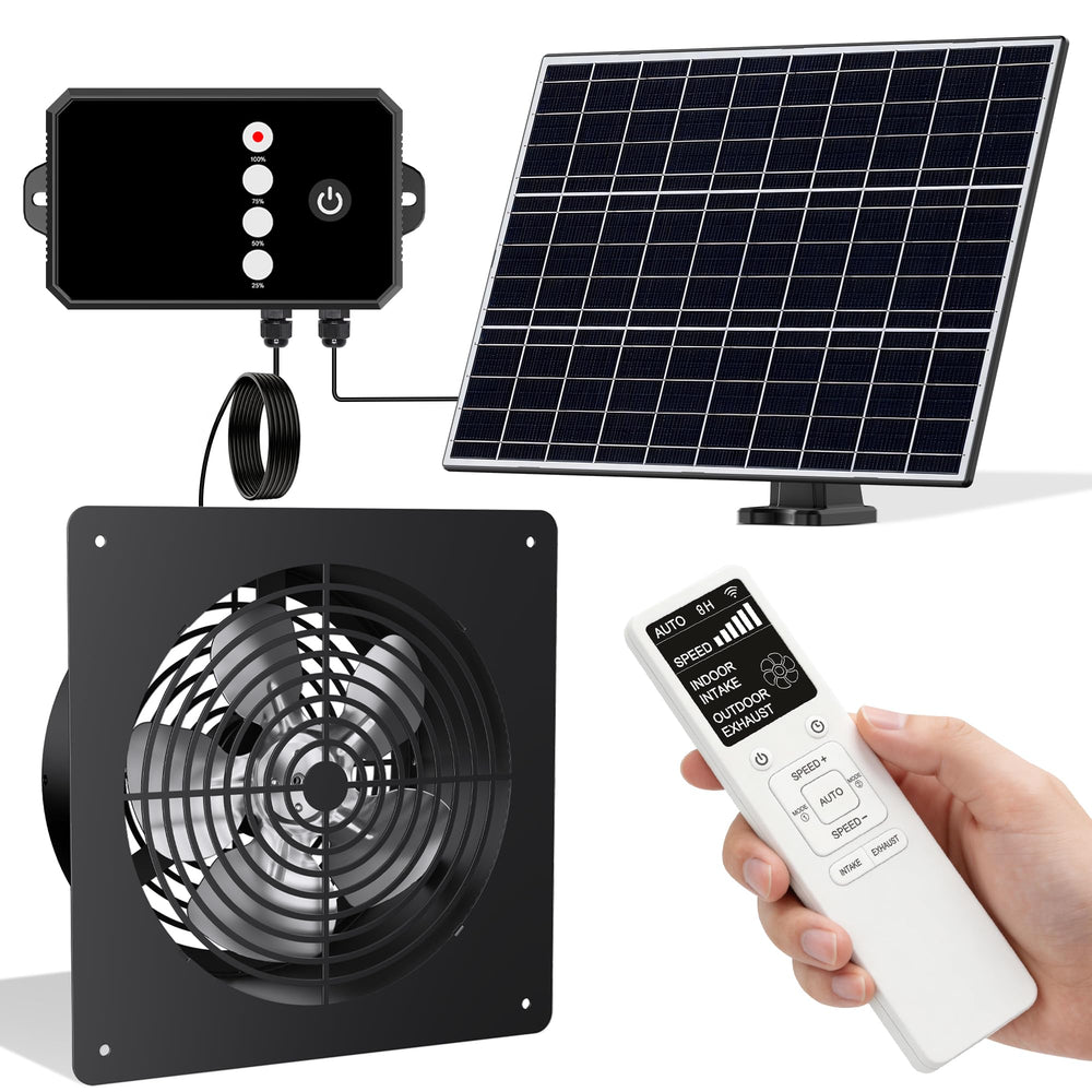 Tiflev Solar Powered Fan front view with solar panel attached