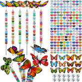 Tigeen 236 Pcs Garden Stake DIY Butterfly Wand Set with colorful beads