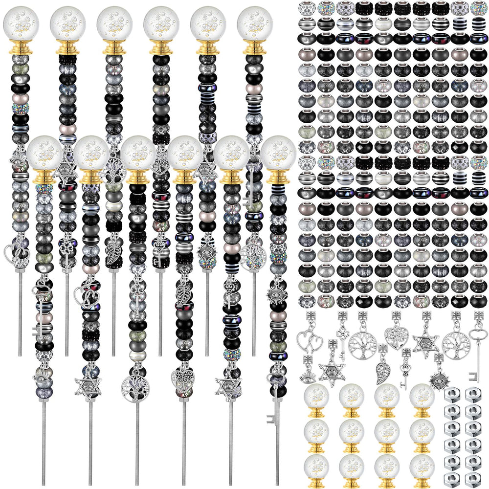 Tigeen 236 Pcs Garden Stake DIY Fairy Wand components including rods and beads