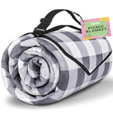 TigeJoy Extra Large Picnic Blanket 80''x80'' grey color folded