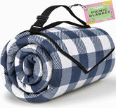TigeJoy Extra Large Picnic Blanket blue model front view
