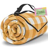 TigeJoy Extra Large Picnic Blanket folded view in yellow