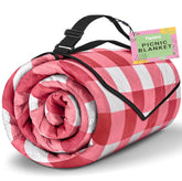 TigeJoy Extra Large Picnic Blanket red rectangular front view