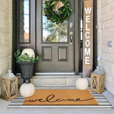 TIKIRUGI Summer Door Mat Set with coir welcome mat and striped rug