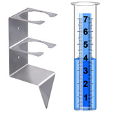Timenued 7-inch rain gauge with stainless steel rack holder