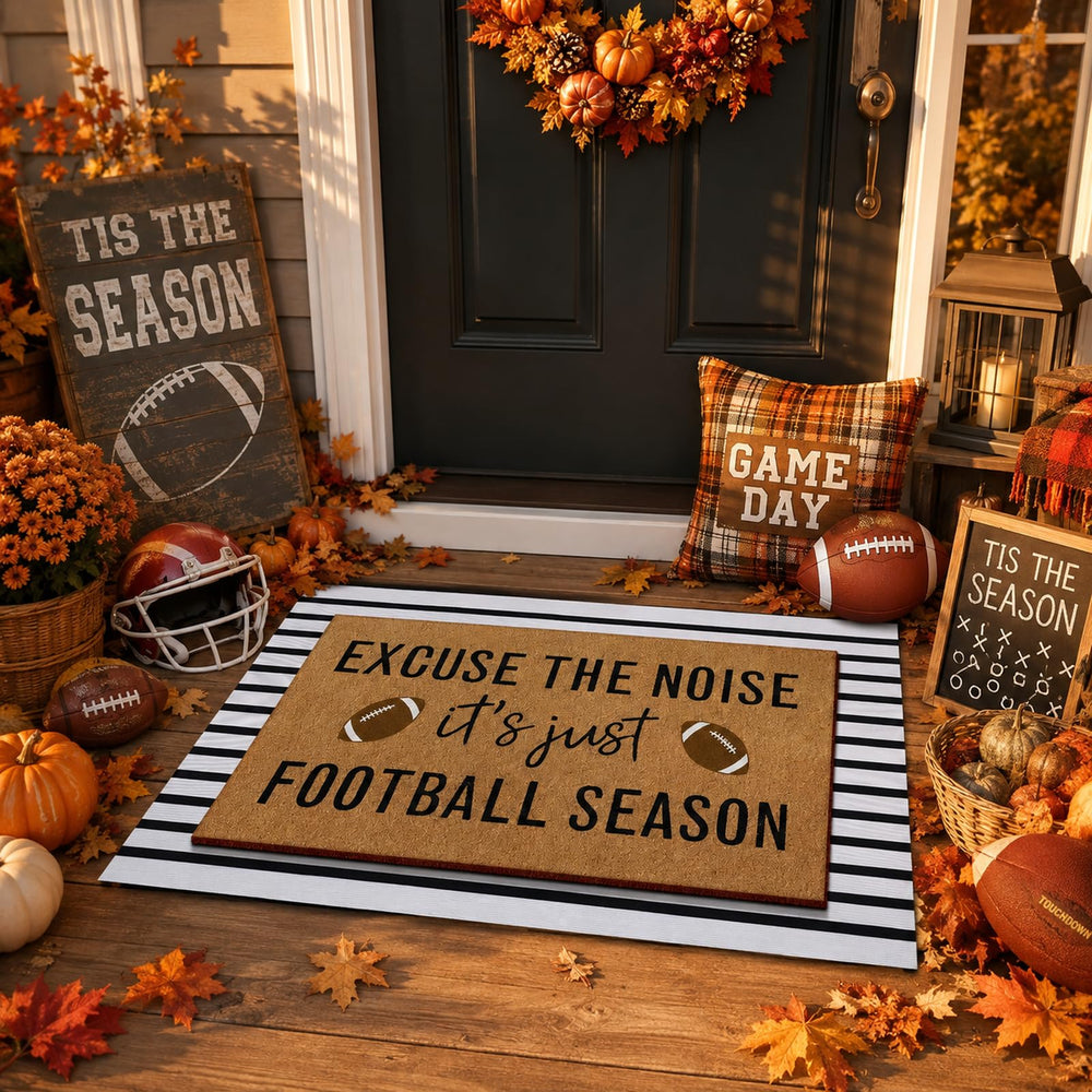 Tinideya Football Season Quote Doormat front view
