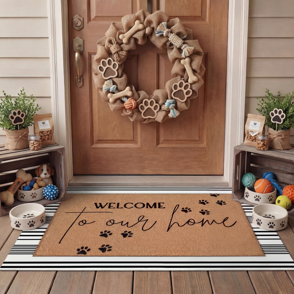 Tinideya welcome mat with Merry Christmas design