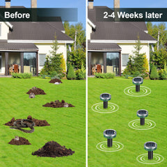 Tirgo solar repellent installed in a garden setting