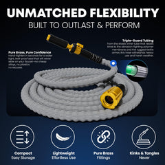 Titan 25FT hose coiled for storage