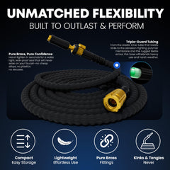 Titan Flexible Garden Hose 25FT shown in use watering plants