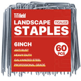 TiTifield 6 Inch landscape staples pack of 60 front view