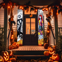 Tivee Halloween Banner displayed on a porch, festive atmosphere