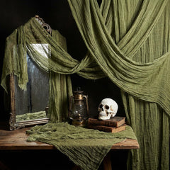 Tlswshsy Halloween Creepy Cloth 500'' x 39'' green decoration front view