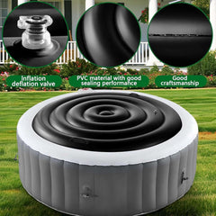 Tlswshsy Inflatable Hot Tub Cover 4.5 Ft black cover with inflation nozzle