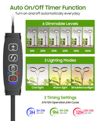 Tmsluody Grow Light illuminating multiple indoor plants