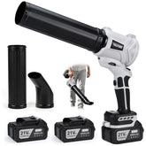TNELTUEB cordless leaf blower front view with battery