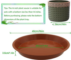 TNTIWQ 16 inch round plant saucer terracotta side view