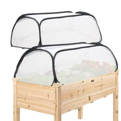 ToBoom 2 Pack Raised Bed Garden Covers front view with PE sides
