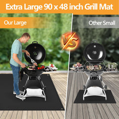 TOHONFOO Large Grill Mat on deck with grill setup