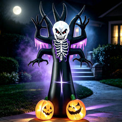 Toiyjofe 8FT Halloween Inflatable Skeleton Tree front view