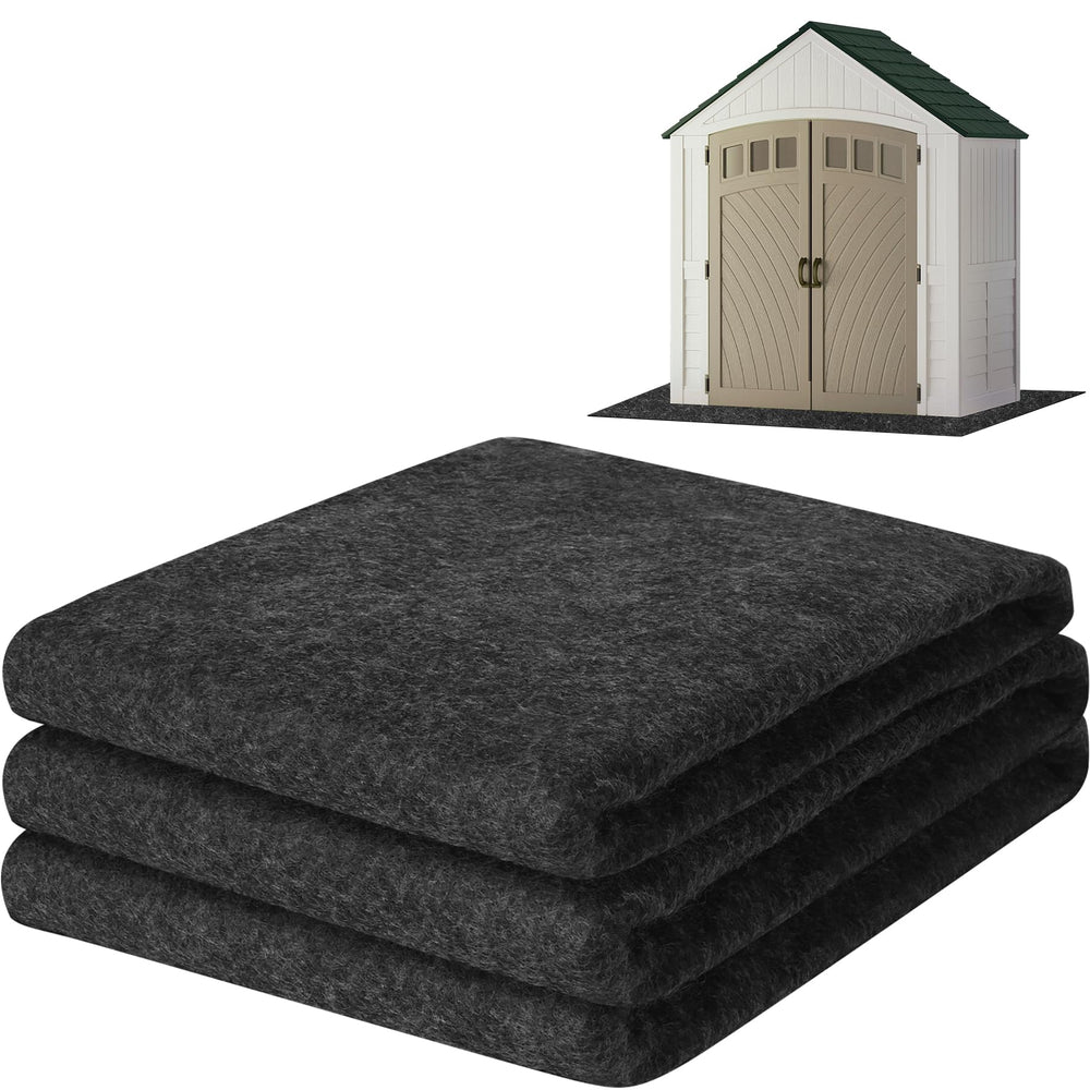 ToLanbbt Outdoor Storage Shed Floor Mat side view in dark grey