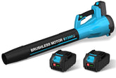 TOLOOCC cordless leaf blower blue model front view
