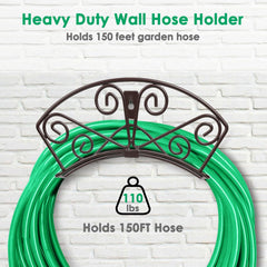 TomCare Garden Hose Holder installed on a garden wall