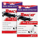 Tomcat Kill & Contain Mouse Trap front view with bait door open