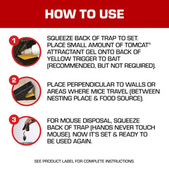Tomcat Mouse Snap Trap in use against a wall