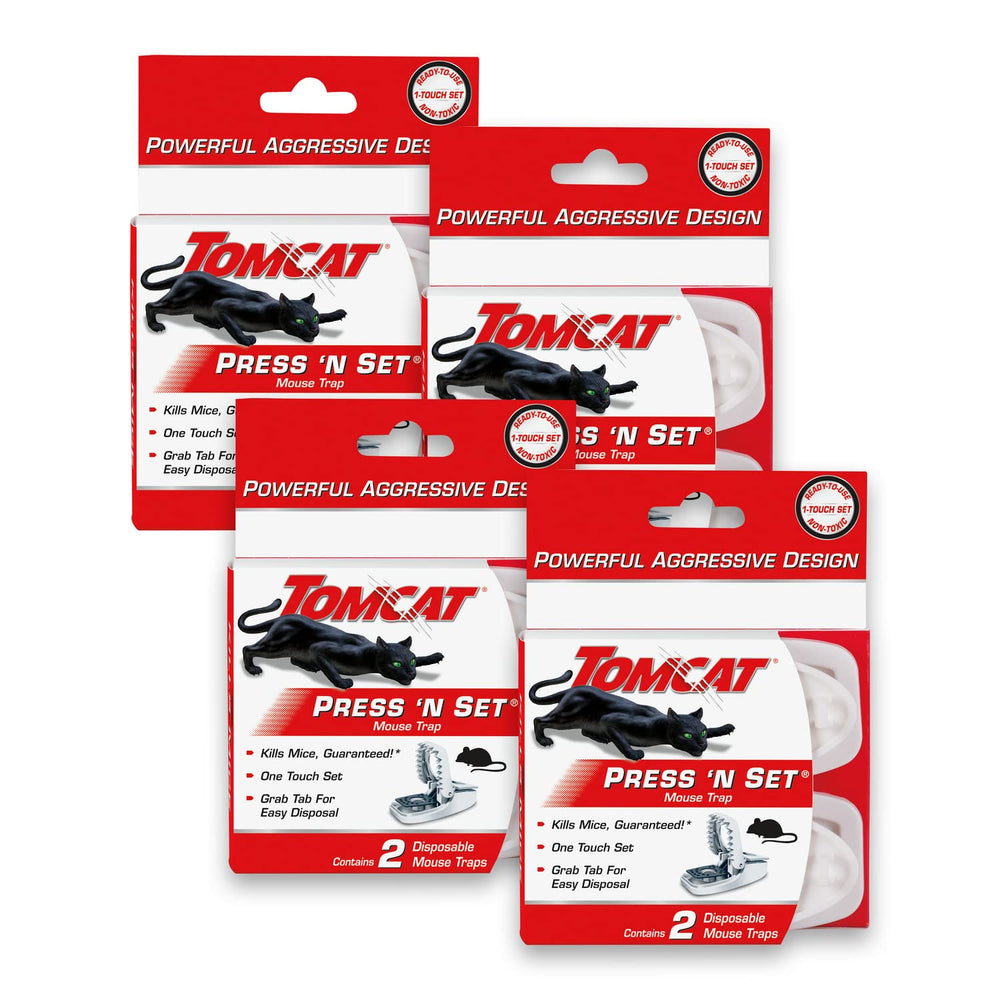 Tomcat Press 'N Set Mouse Trap, front view of packaging