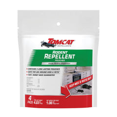 Tomcat Rodent Repellent Pouches packaging showing 4 count