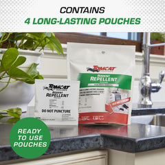 Tomcat Rodent Repellent Pouches placed under a sink for protection