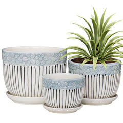 Ton Sin Gray Flower Pots Set of 3, large pot side view