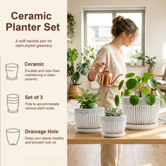 Ton Sin Gray Flower Pots Set of 3, small pot close-up