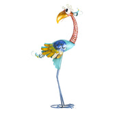 Tooarts Metal Garden Bird Statue Toucan Front View