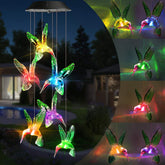 Toodour Solar Wind Chime featuring six hummingbird lights