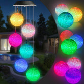 Toodour Solar Wind Chime front view with colour changing balls
