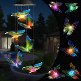 Toodour Solar Wind Chime with butterfly lights in garden