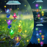 Toodour Solar Wind Chimes front view showing angel lights