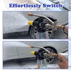 Tool Daily Foam Cannon in action spraying foam on a vehicle
