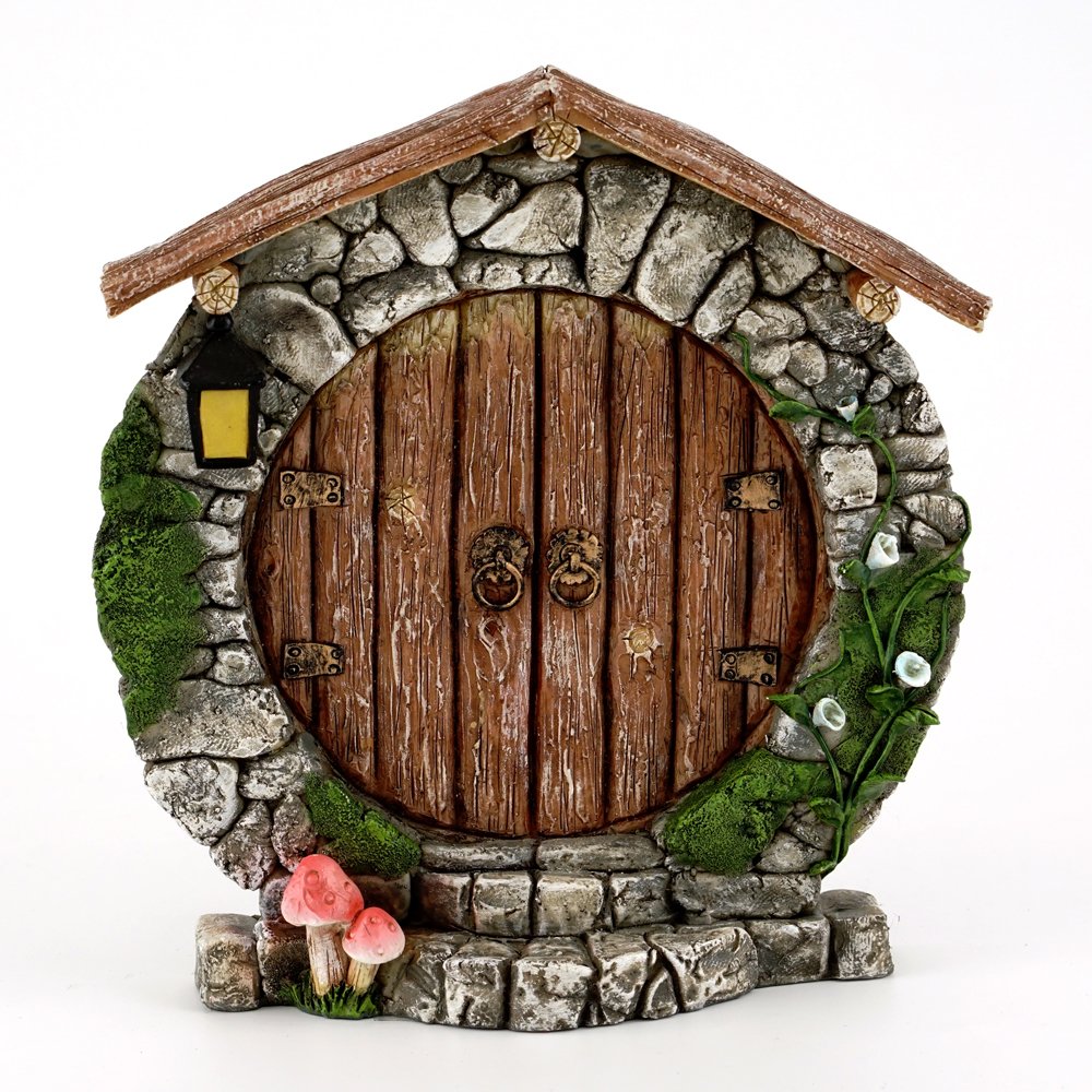 Top Collection 5.25 inch Miniature Fairy Garden Round Door Decor front view