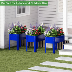Top view of Blue Galvanized Steel Garden Bed