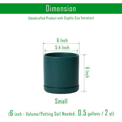 Top view of D'vine Dev 6 Inch Teal Ceramic Planter Pot